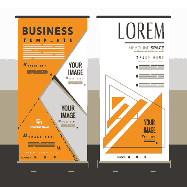 Business Poster Standee Roll Up Design Free Vector
