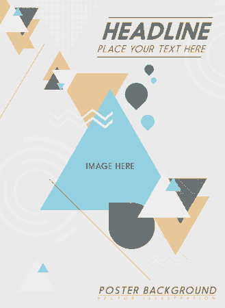 Brochure Cover Colorful Triangles Decoration Free Vector
