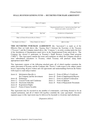 Clean Mutual Securities Purchase Agreement Template