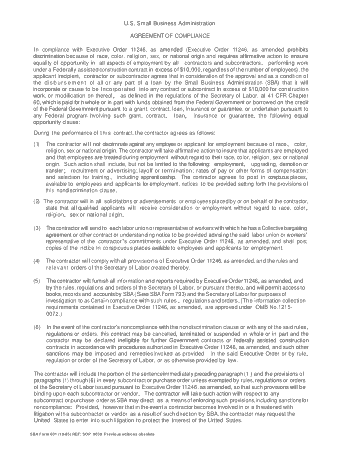 US Small Business Agreement Template