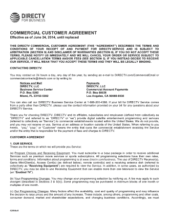 Commercial Customer Agreement Template