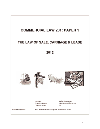Commercial Law 201 Template