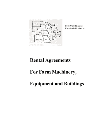 Rental Agreement For Farm Machinery Template