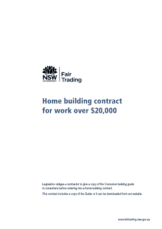 Home Building Contract for Work Template