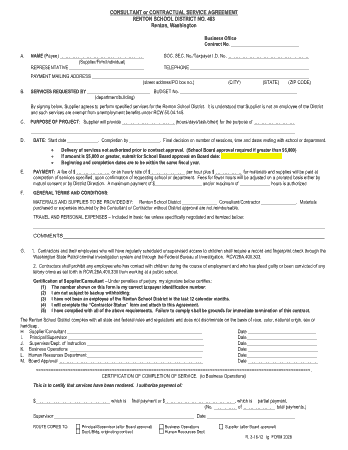Consultant or Contructual Service Agreement Template