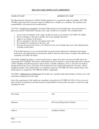 Healthcare Consultant Agreement Template