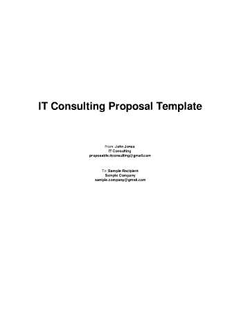 IT Consulting Proposal Agreement Template