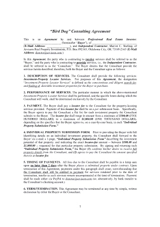 Professional Real Estate Consulting Agreement Template