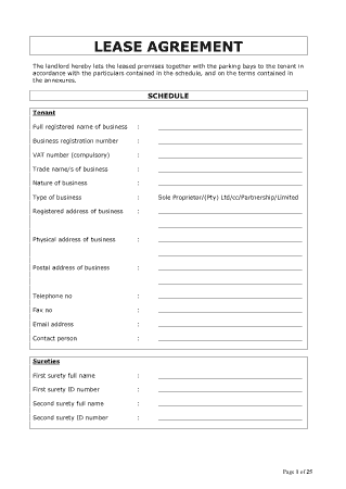 Business Rental Lease Agreement Template