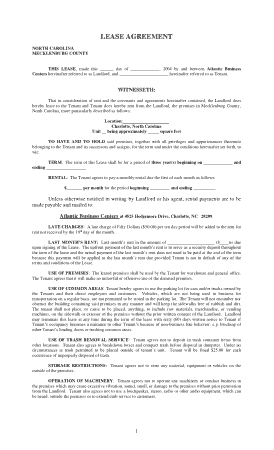 Industrial Real Estate Agreement Template