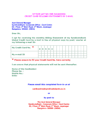 Billing Statement Letter Example Template
