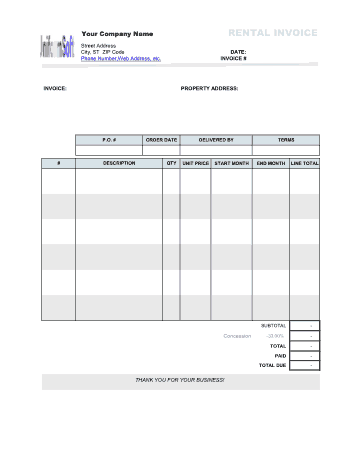 Rental Billing Statement With Instructions Template