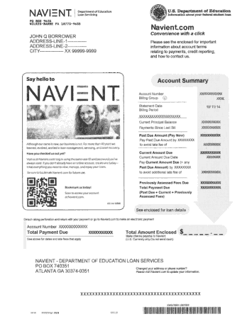 Student Loan Monthly Billing Statement Sample Template