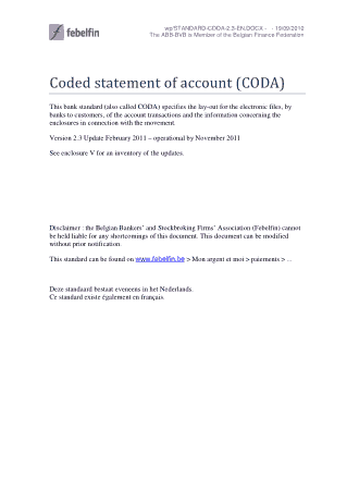 Coded Statement of Account Template