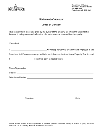 Statement of Account Letter of Consents Template