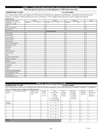 3 Month Self Employment Income Statement Template