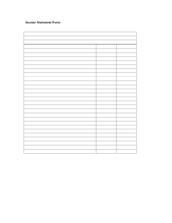 Blank Income Statement Form Template