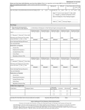 Statement of Income Template