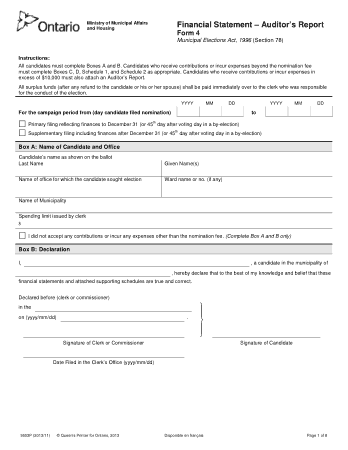 Financial Statement Auditor Form Template