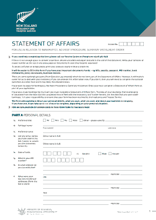 Statement of Affairs Template