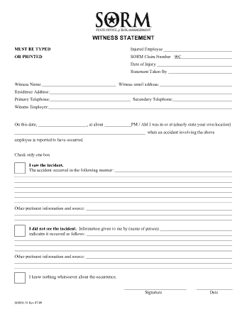 Bank Witness Statement Template