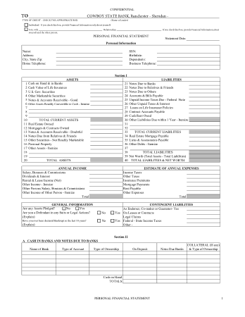 Confidential Cowboy State Bank Template