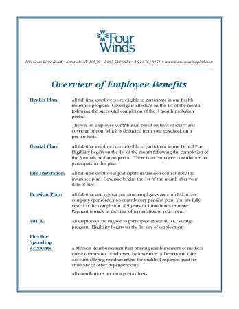 Employee Benefits Fact Sheet Template