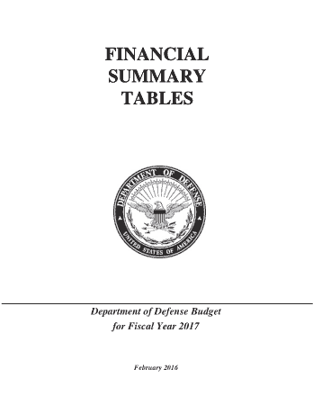 Financial Summary Tables Template