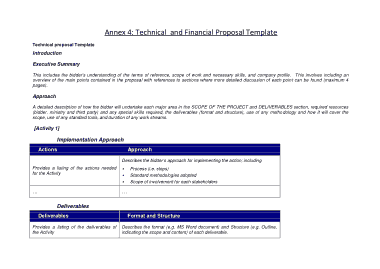 Technical and Financial Proposal Template