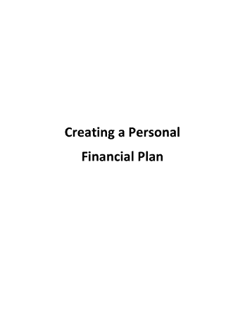 Creating a Personal Financial Plan Finance Template