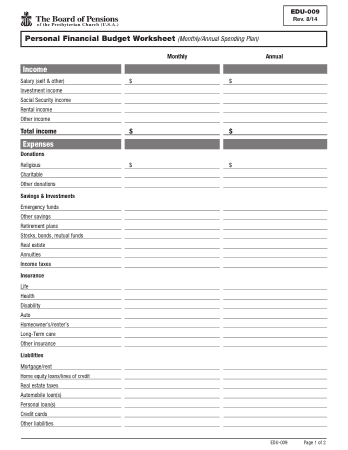 Financial Budget Example Finance Template