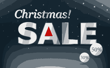 Christmas Sale Banner Shiny White Texts Decoration Free Vector