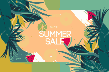 Summer Sale Banner Colorful Flat Classical Nature Elements Free Vector