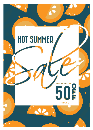 Summer Sales Banner Retro Flat Orange Decor Free Vector