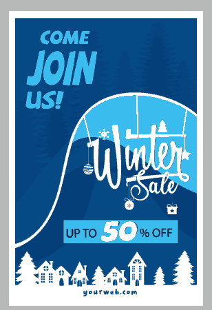 Winter Sale Banner Xmas Elements Decor 3D Sketch Free Vector