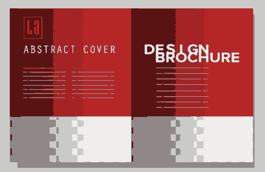 Brochure Template Modern Red Plain Checkered Decor Free Vector