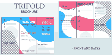 Corporate Brochure Template Trifold Shape Modern Deformed Decor Free Vector