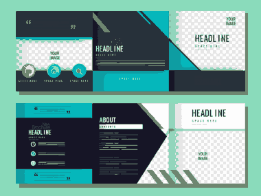 Corporate Brochure Templates Elegant Modern Colorful Flat Checkered Free Vector