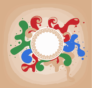 Decorative Background Circle Swirled Splashed Paint Colors Decor Free Vector