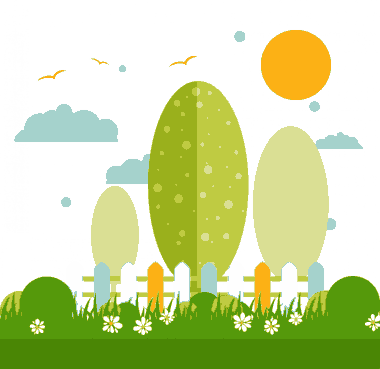 Nature Background Colorful Cartoon Style Tree Grass Icons Free Vector