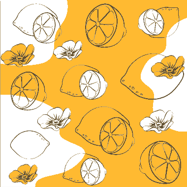 Nature Background Handdrawn Petal Lemon Sketch Free Vector