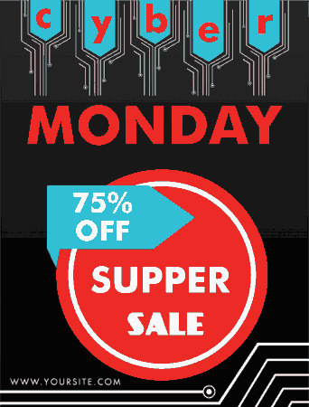 Cyber Monday Sales Background Technology Chip Style Free Vector
