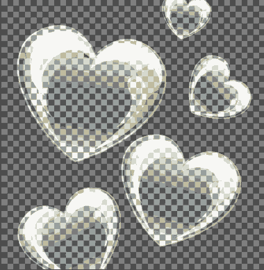 Floating Hearts Background Multicolored Transparent Design Free Vector