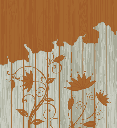 Flowers Background Colored Sketch Scaled Off Wooden Decoration Free Vector