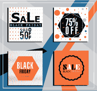 Black Friday Backgrounds Colorful Modern Illusion Decor Free Vector