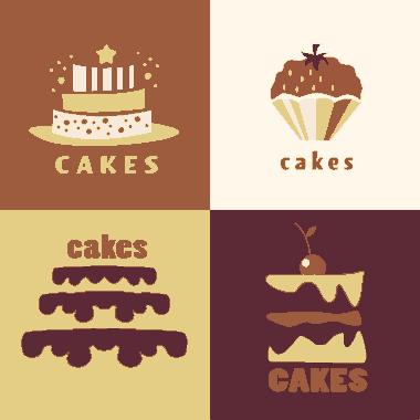 Cake Background Sets Various Colorful Objects Decoration Free Vector