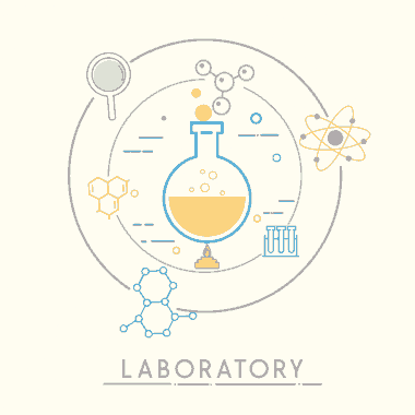 Chemistry Background Flat Circle Design Molecule Icons Decor Free Vector