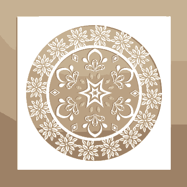 Classical Decorated Background Symmetric Cut Style Circle Decoration Free Vector