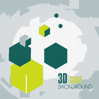 Cube Background Colorful 3D Decoration Free Vector