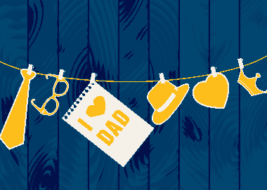 Father Day Background Hanging Objects Decoration Colored Icons Free Vector